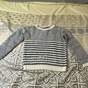 Black and White Striped Women's Sweater
